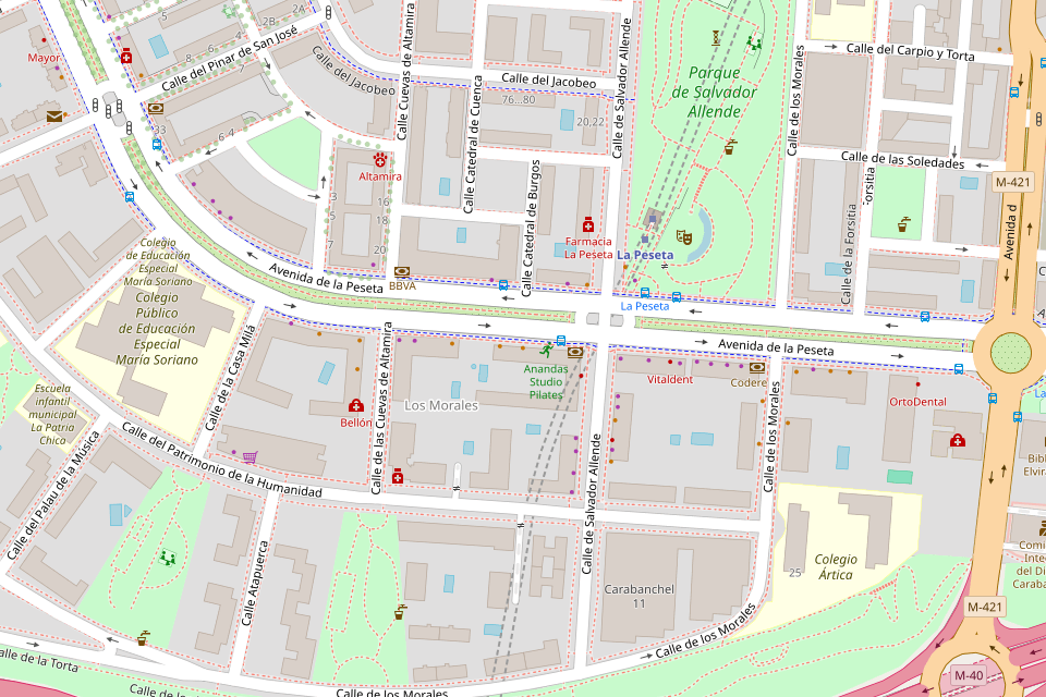 Mapa del entorno de ANANDAS Studio Pilates, Av. de la Peseta, 50, Local 3 · 28054 Madrid